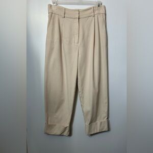 & Other Stories Stockholm Atelier Beige Cuffed Trousers Size 12